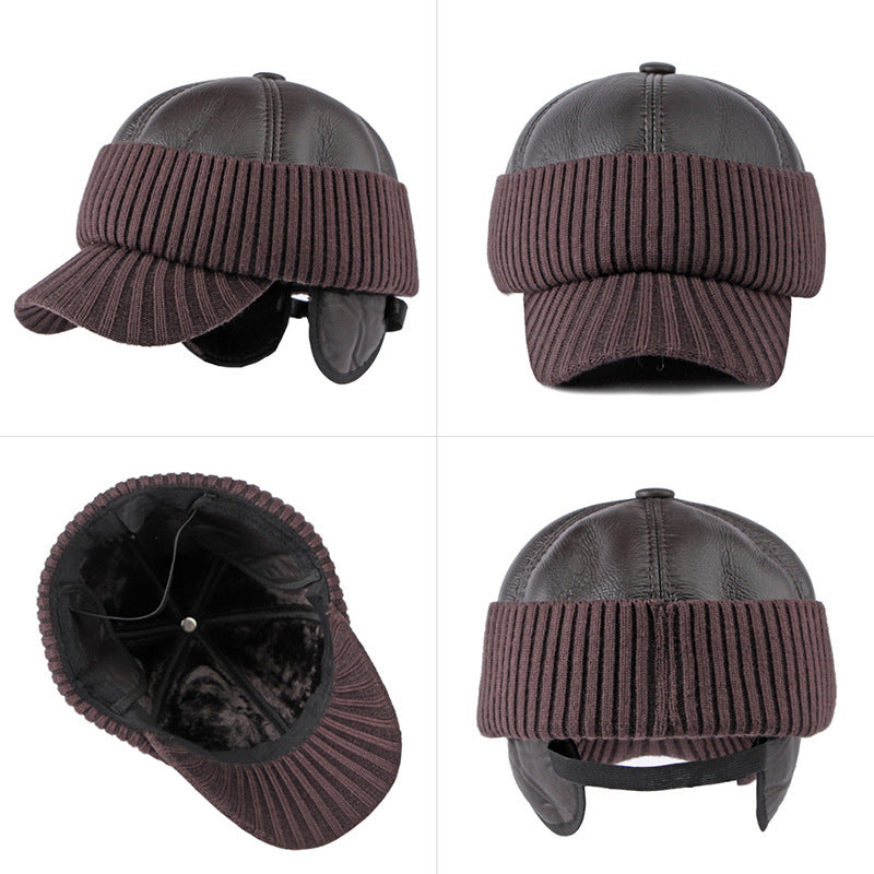 Men's winter earflap baseball cap, view 3 - MRSLM