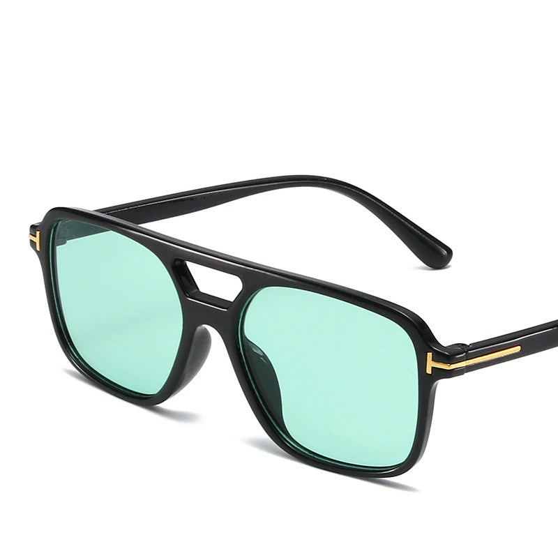 fashion square rivet sunglasses, view 3 - MRSLM