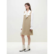 Chic French style fake two-piece dress, view 6 - MRSLM