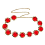 anime cosplay belt with red gem chain, view 6 - MRSLM