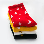 moon and star silver silk socks, view 9 - MRSLM