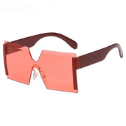 rimless gradient square sunglasses, view 4 - MRSLM