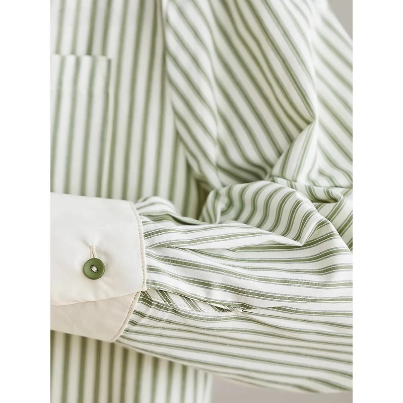 green striped chiffon blouse, view 6 - MRSLM