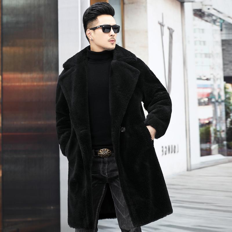 Men's Winter Thickened Long Warm Faux Fur Coat