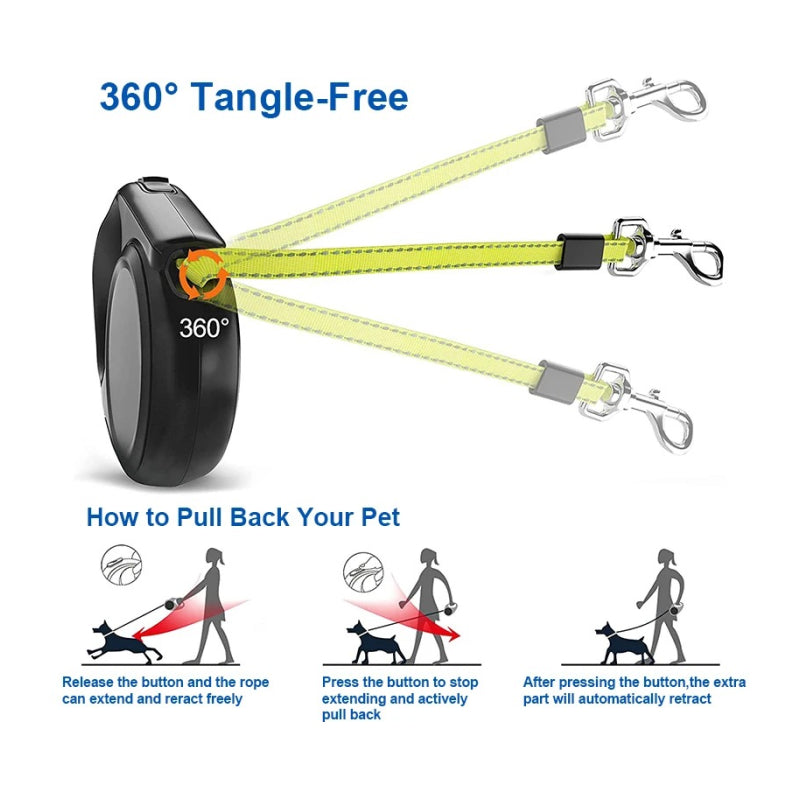 5 meter retractable dog leash, view 5 - MRSLM
