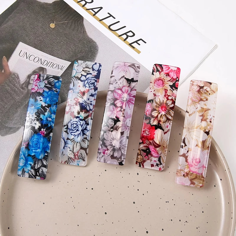 acrylic floral hair claw clip - MRSLM