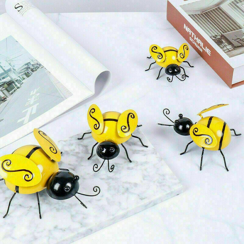 decorative metal bumble bee ornaments, view 5 - MRSLM
