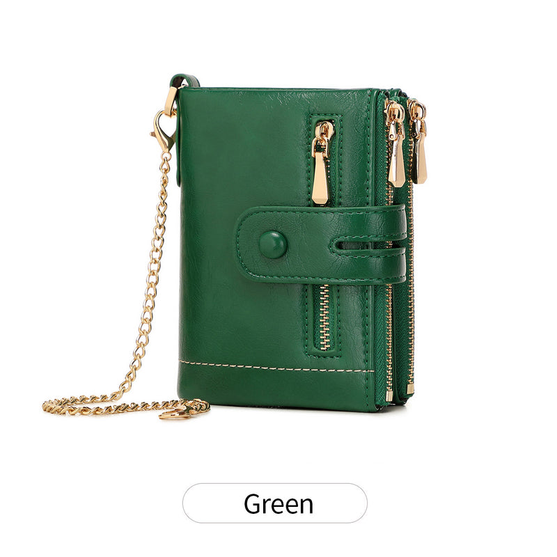 women's short pu leather wallet, view 5 - MRSLM
