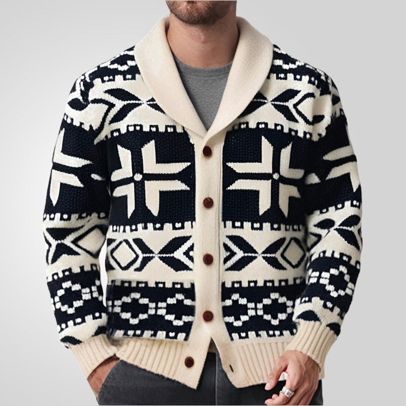Men's Retro Heavy-duty Jacquard Sweater