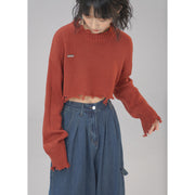 women's short loose slouchy sweater, view 2 - MRSLM