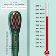 electric hair straightener and curler brush, view 4 - MRSLM