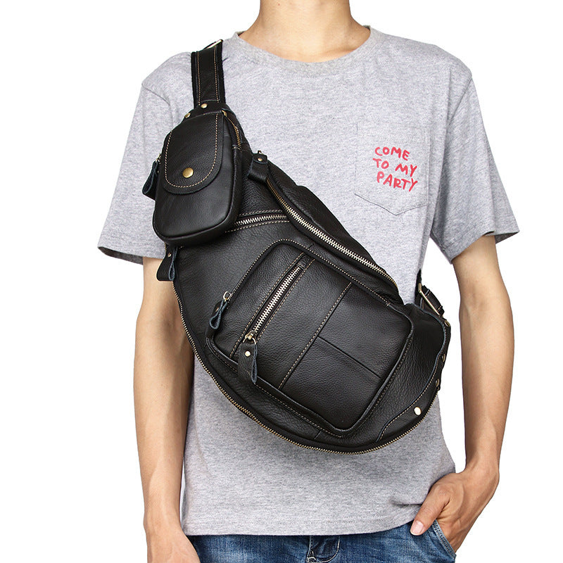 Retro cowhide messenger bag, view 5 - MRSLM