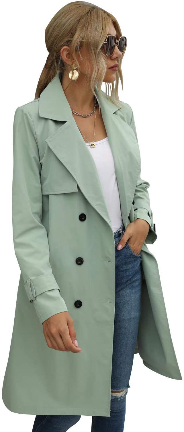 women's double-breasted trench coat, view 10 - MRSLM