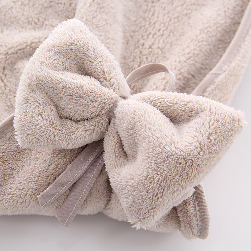 bowknot coral velvet hand towel, view 16 - MRSLM