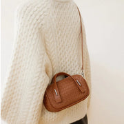 woven leather crossbody pillow bag, view 7 - MRSLM