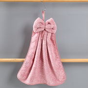 bowknot coral velvet hand towel, view 17 - MRSLM