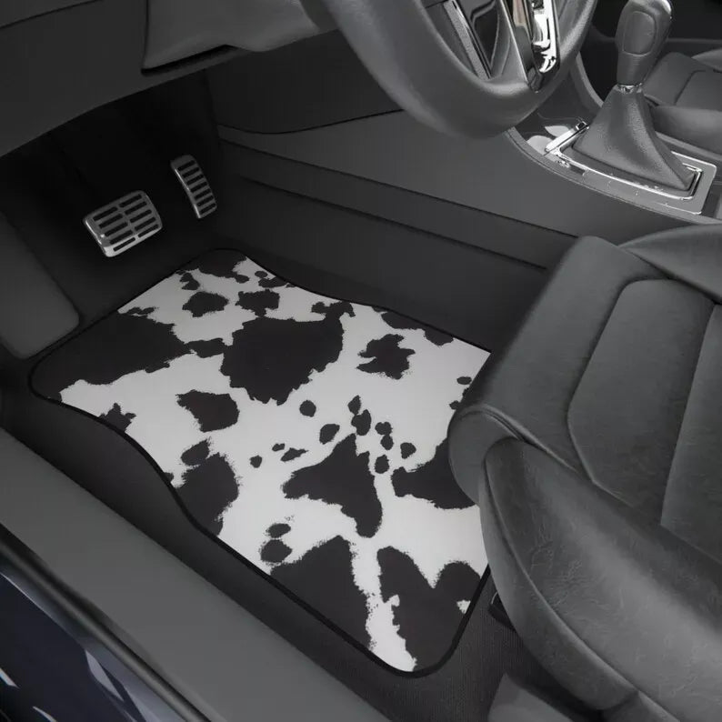cow print car floor mats - MRSLM