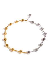 minimalist beaded clavicle chain necklace, view 6 - MRSLM