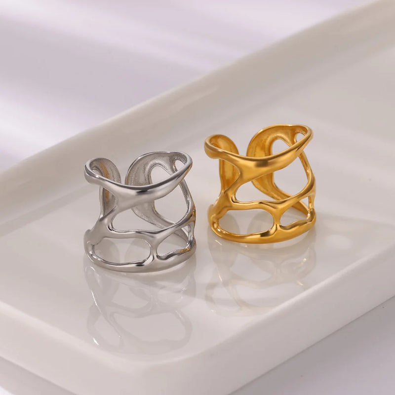 minimalist twisted stainless steel ring, view 8 - MRSLM