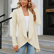 women's solid color loose cardigan top - MRSLM