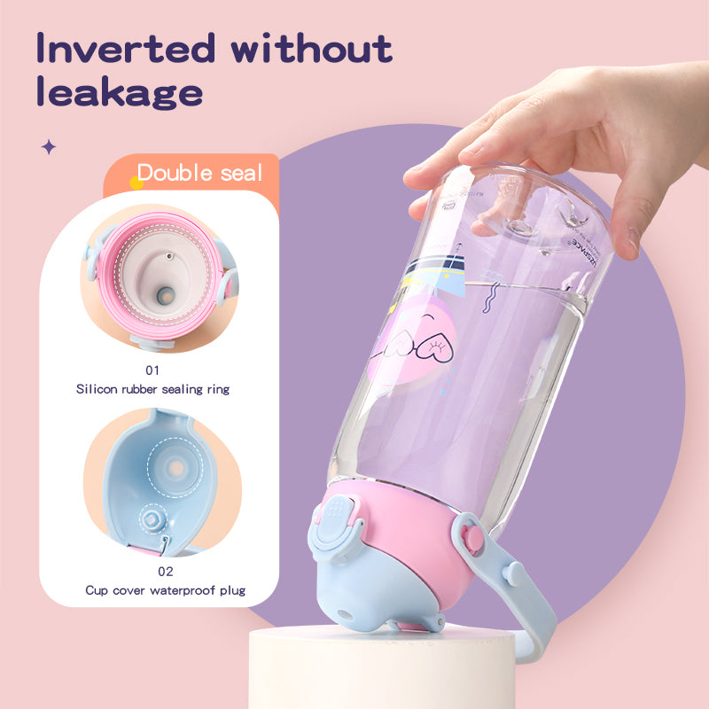 leakproof kids water bottle with straw, view 8 - MRSLM