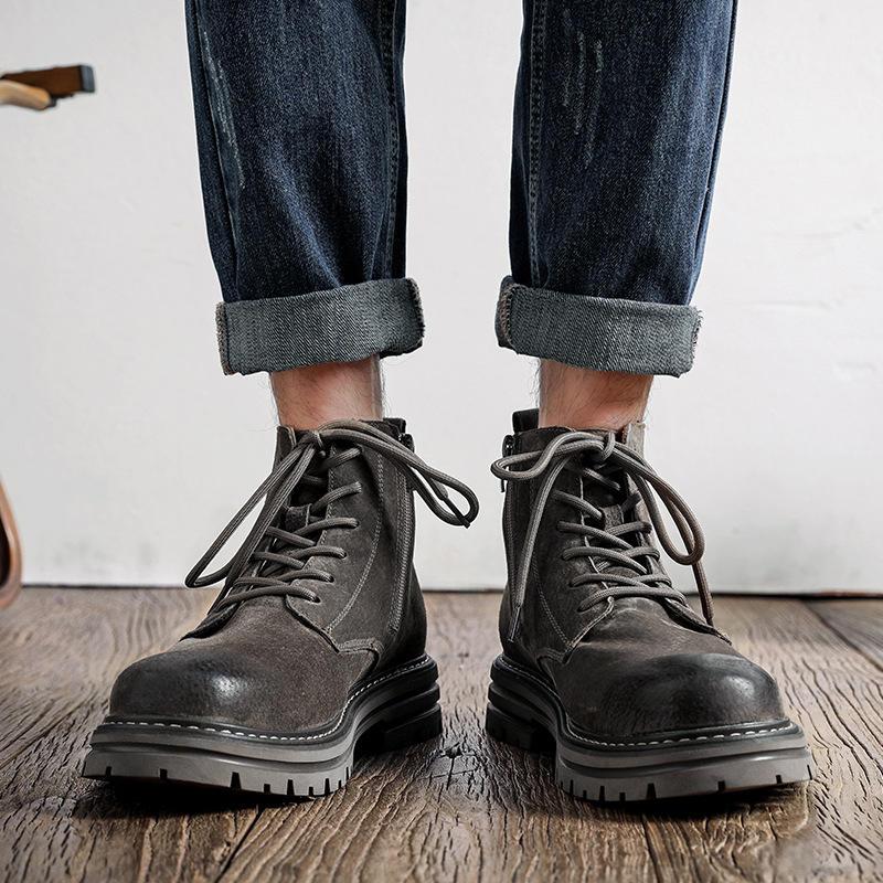 men's vintage leather ankle boots - MRSLM