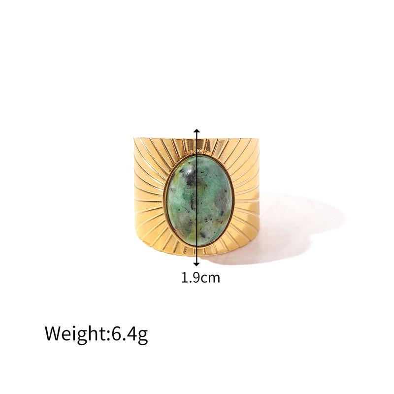 gold plated turquoise stone adjustable ring, view 2 - MRSLM
