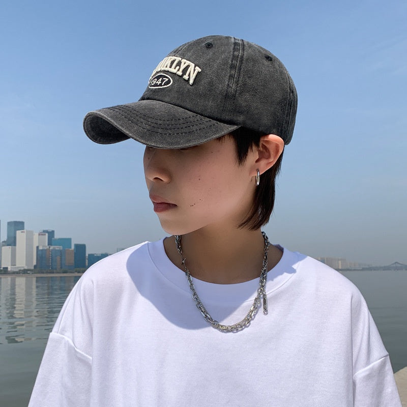 washed cotton duck bill cap, view 6 - MRSLM