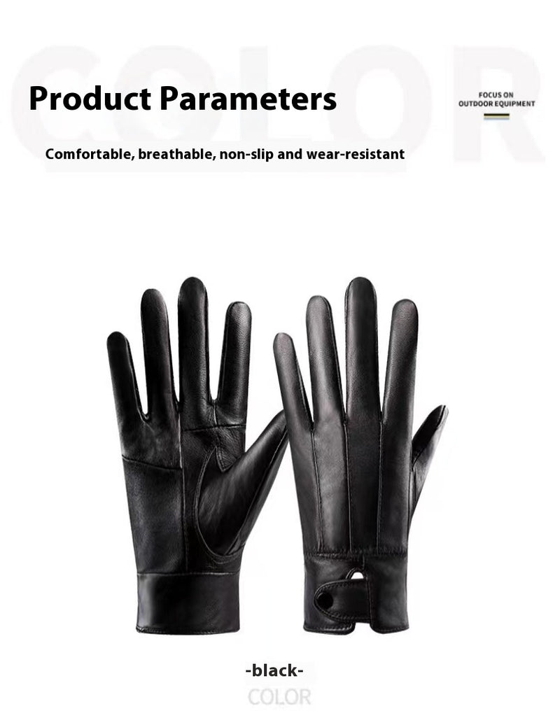 genuine leather fleece-lined gloves, view 4 - MRSLM