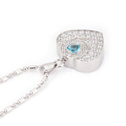 love shaped zirconia necklace, view 4 - MRSLM