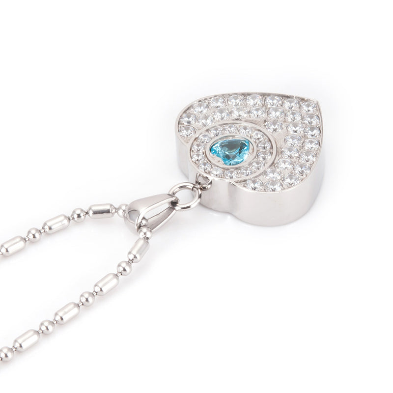 love shaped zirconia necklace, view 4 - MRSLM