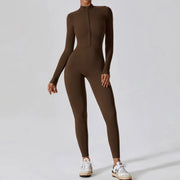 women's long sleeve yoga jumpsuit, view 4 - MRSLM