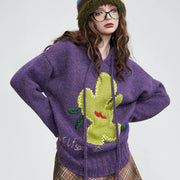cozy purple hoodie sweater for women - MRSLM