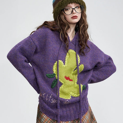 cozy purple hoodie sweater for women - MRSLM