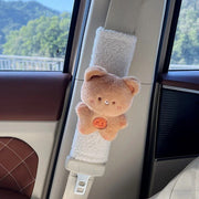 plush rabbit bear seat belt shoulder cover, view 5 - MRSLM