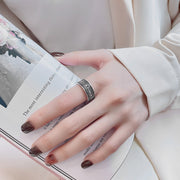 sterling silver wide face retro ring - MRSLM