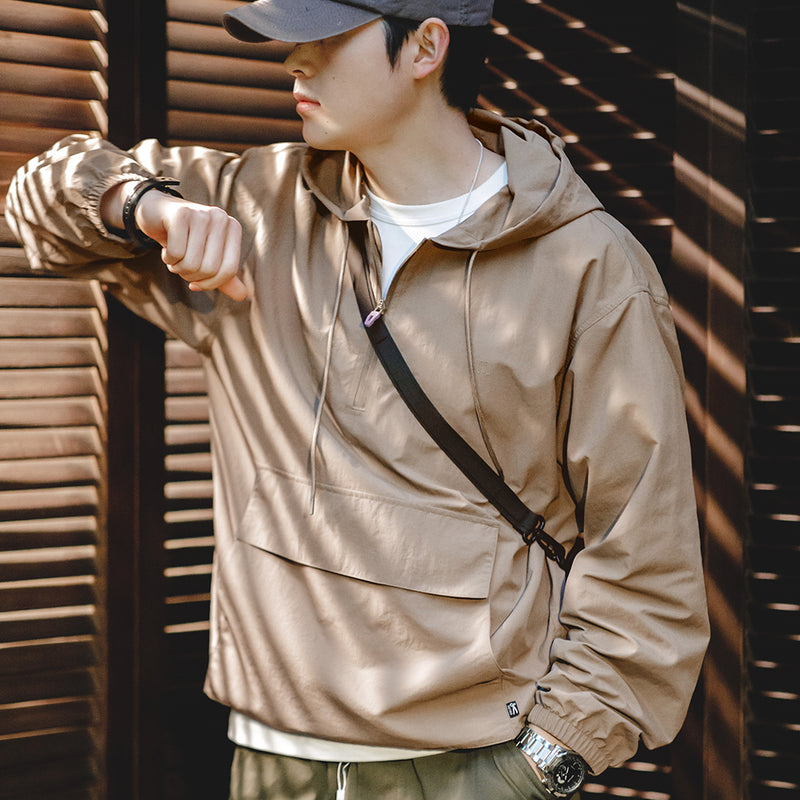 men's half-zip hooded jacket, view 4 - MRSLM
