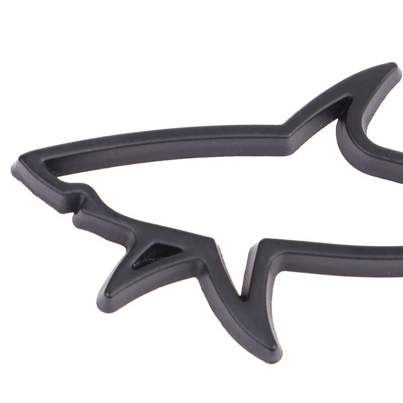 3D metal shark fish car emblem, view 6 - MRSLM