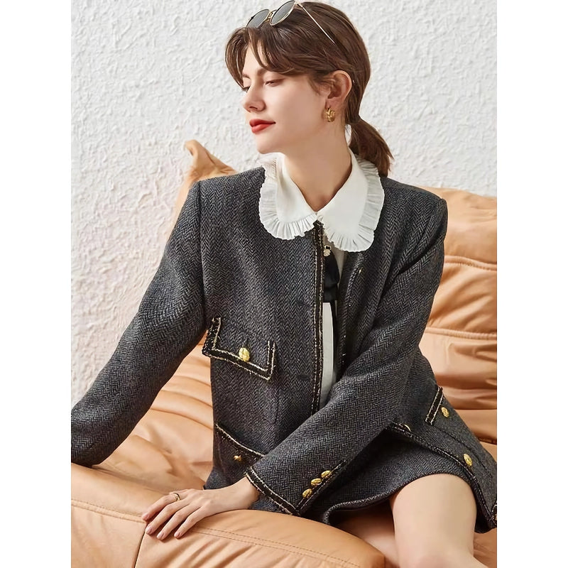 women's elegant long coat, view 3 - MRSLM