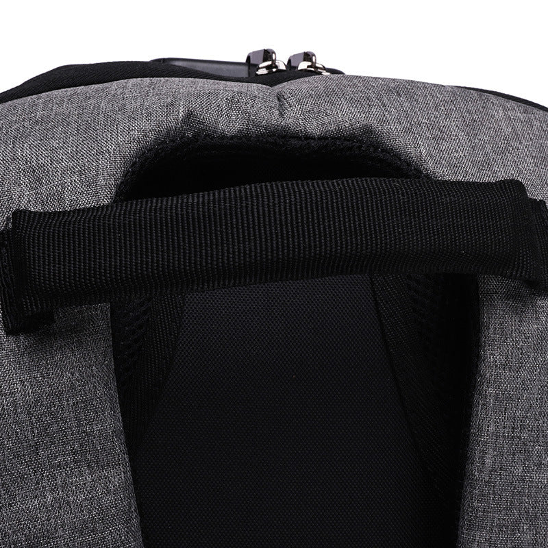 reflective men's backpack with lock, view 7 - MRSLM
