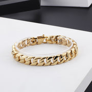 men's polished steel bracelet, view 2 - MRSLM