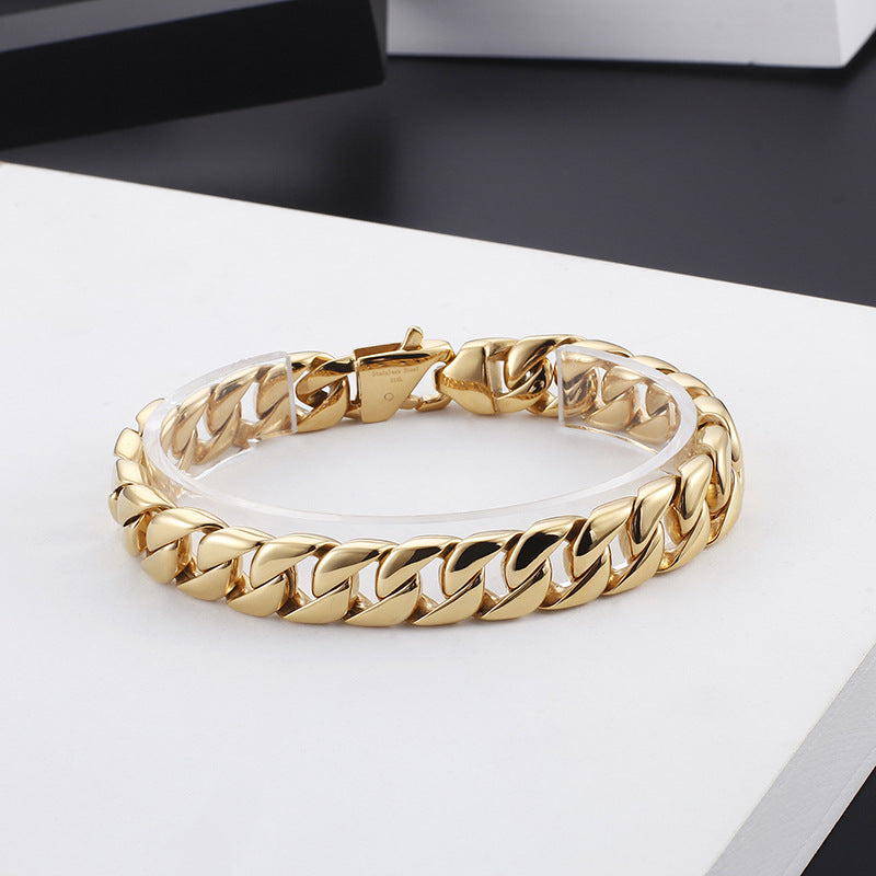 men's polished steel bracelet, view 2 - MRSLM