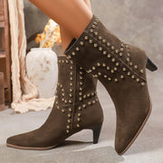 Women's studded western ankle boots - MRSLM