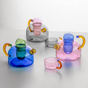 colorful glass teapot and teacup set - MRSLM