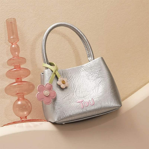 Flower pendant silver bucket bag - MRSLM