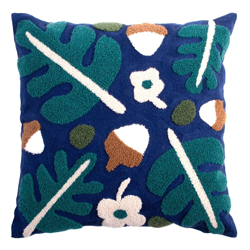 floral embroidery cushion cover, view 2 - MRSLM
