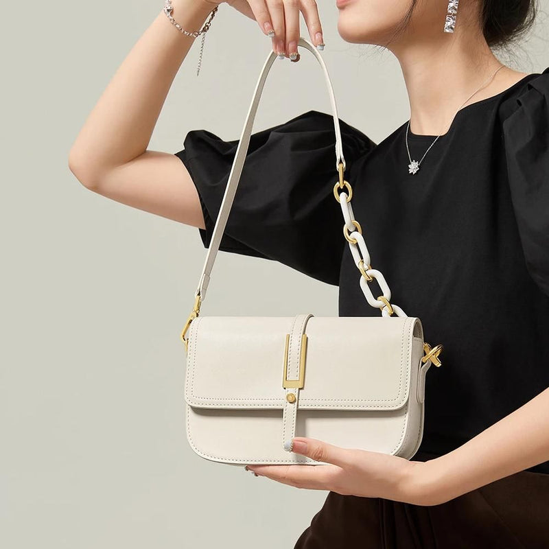 white leather crossbody bag, view 4 - MRSLM