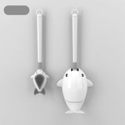 whale-themed silicone toilet brush with wall mount, view 2 - MRSLM