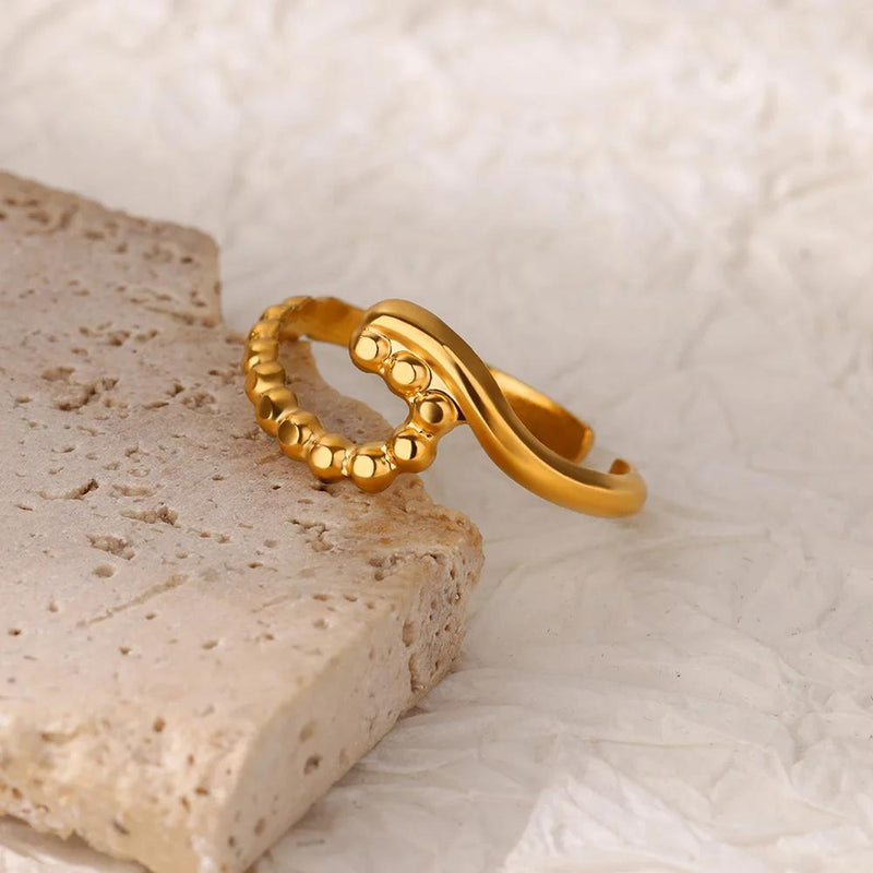 Gold wave ring for women - MRSLM