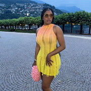 yellow tassel high waist dress - MRSLM